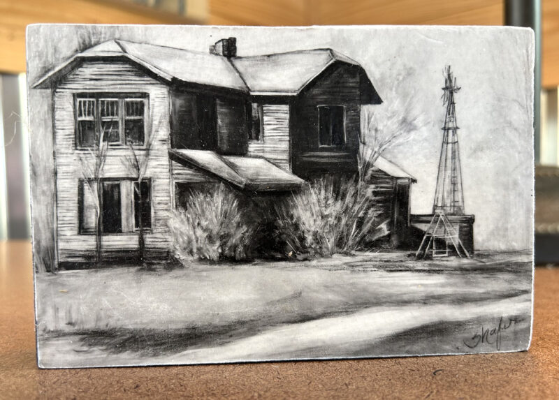 Black & White Old Farmhouse Print